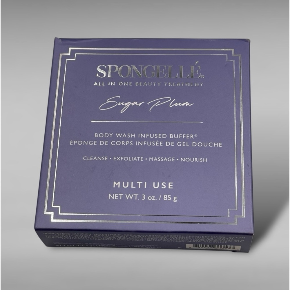 SPONGELLE BODY WASH INFUSED BODY BUFFER - SUGAR PLUM Hard to Find NIB